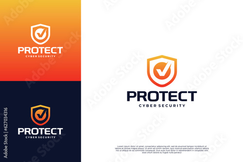 Data and network protection logo design.