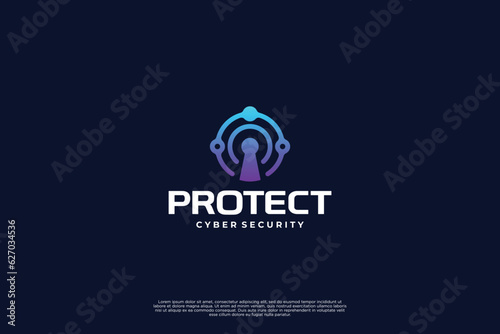 Data and network protection logo design.