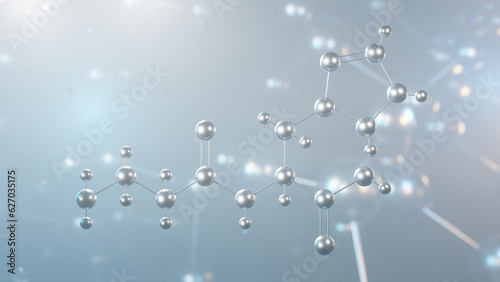 Fotografía carnosine molecular structure, 3d model molecule, beta-alanyl-l-histidine, struc