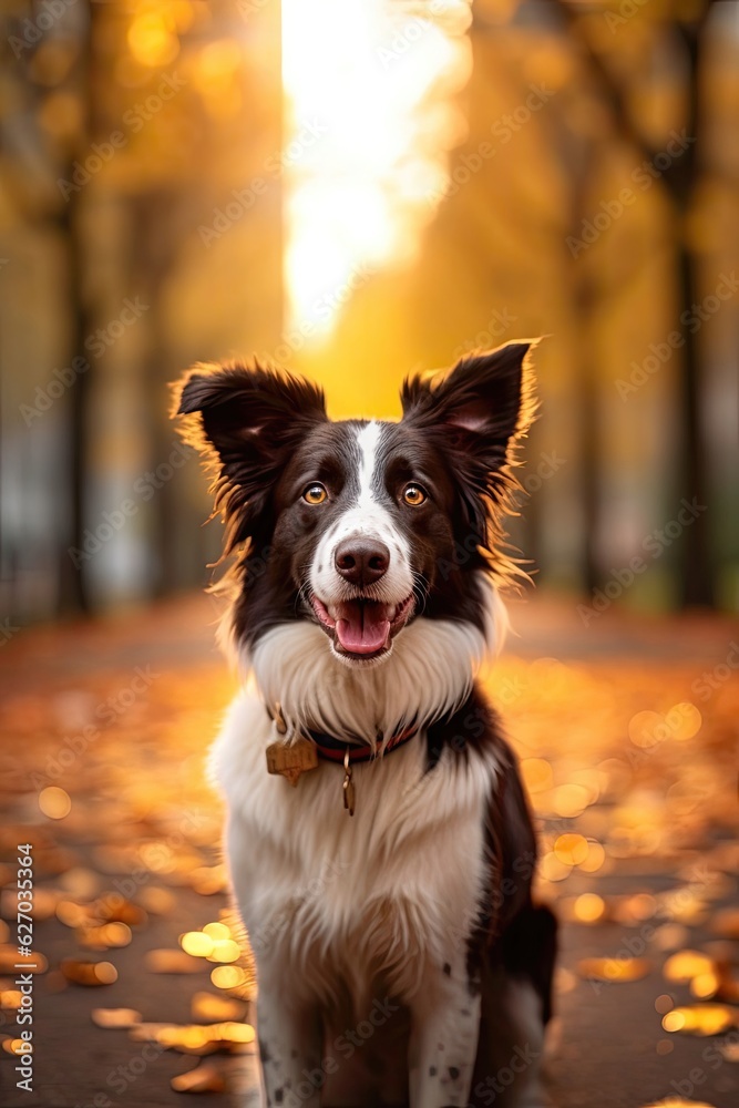 Australian Shepherd dog in park Australian Shepherd dog in park