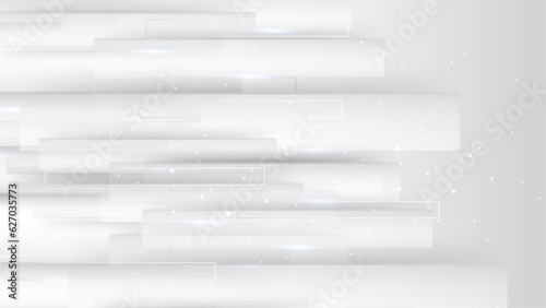 Abstract banner web white and gray geometric overlapping technology corporate design background.
