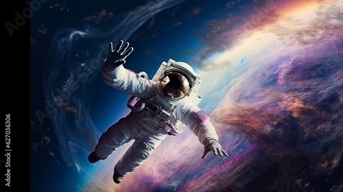 astronaut flying in space