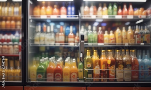 Drink Refrigator Market With Blurred Background