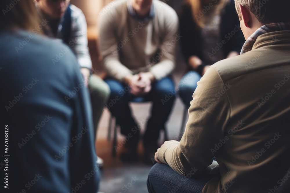 A person participating in a support group for managing anxiety or depression.