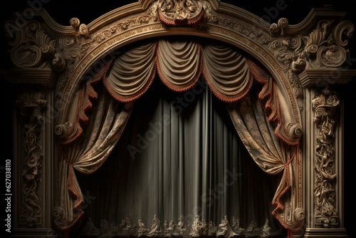 A theatrical stage curtain. Generative AI