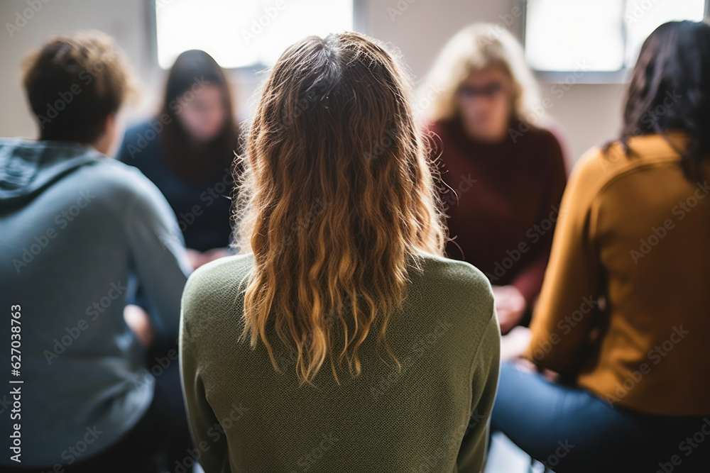 A person participating in a support group for managing anxiety or depression.