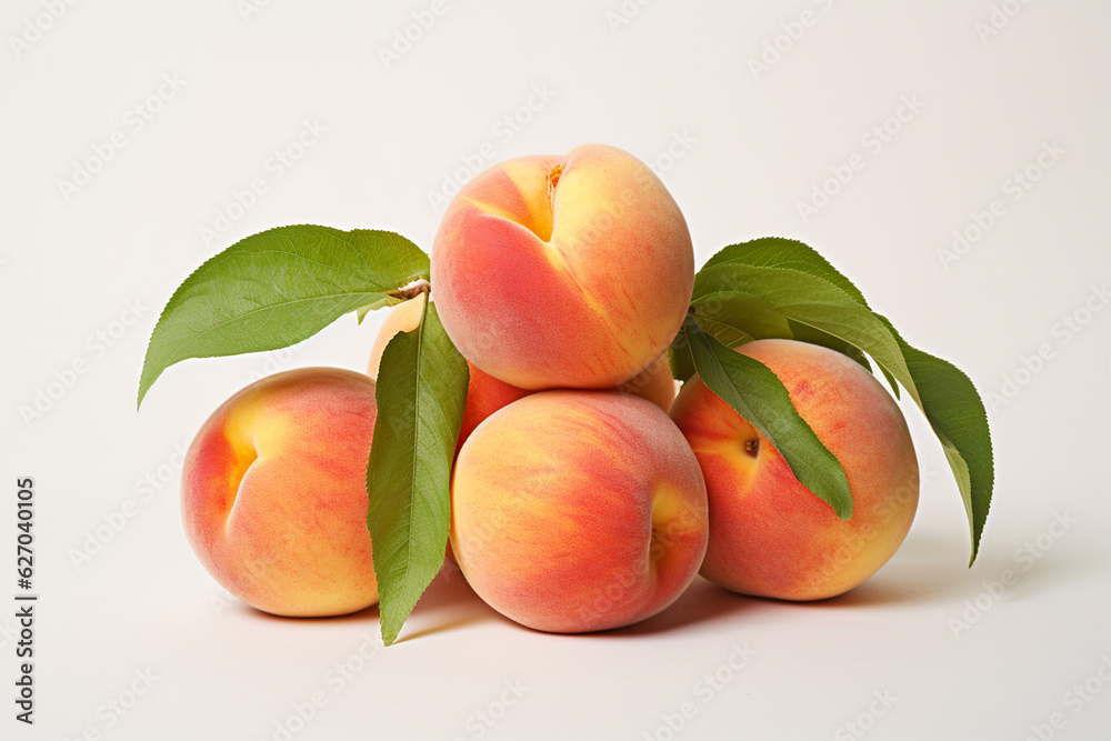 peaches on a white background