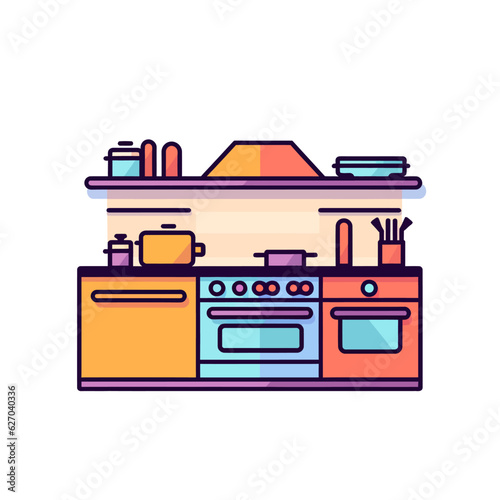 VECTOR ICON OF A KITCHEN FLAT DESIGN