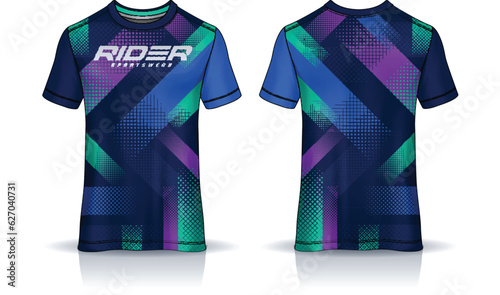 t-shirt sport design template, Soccer jersey mockup for football club. uniform front and back view.

