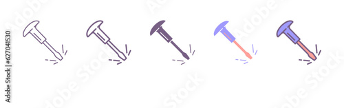 chisel icon vector with different style design. isolated on white background