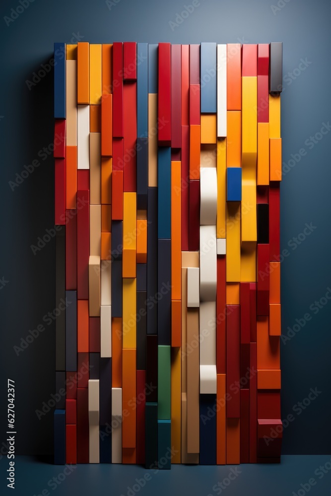 Obraz premium A multicolored abstract piece of art on a colored wall. Gender spectrum in modern society.