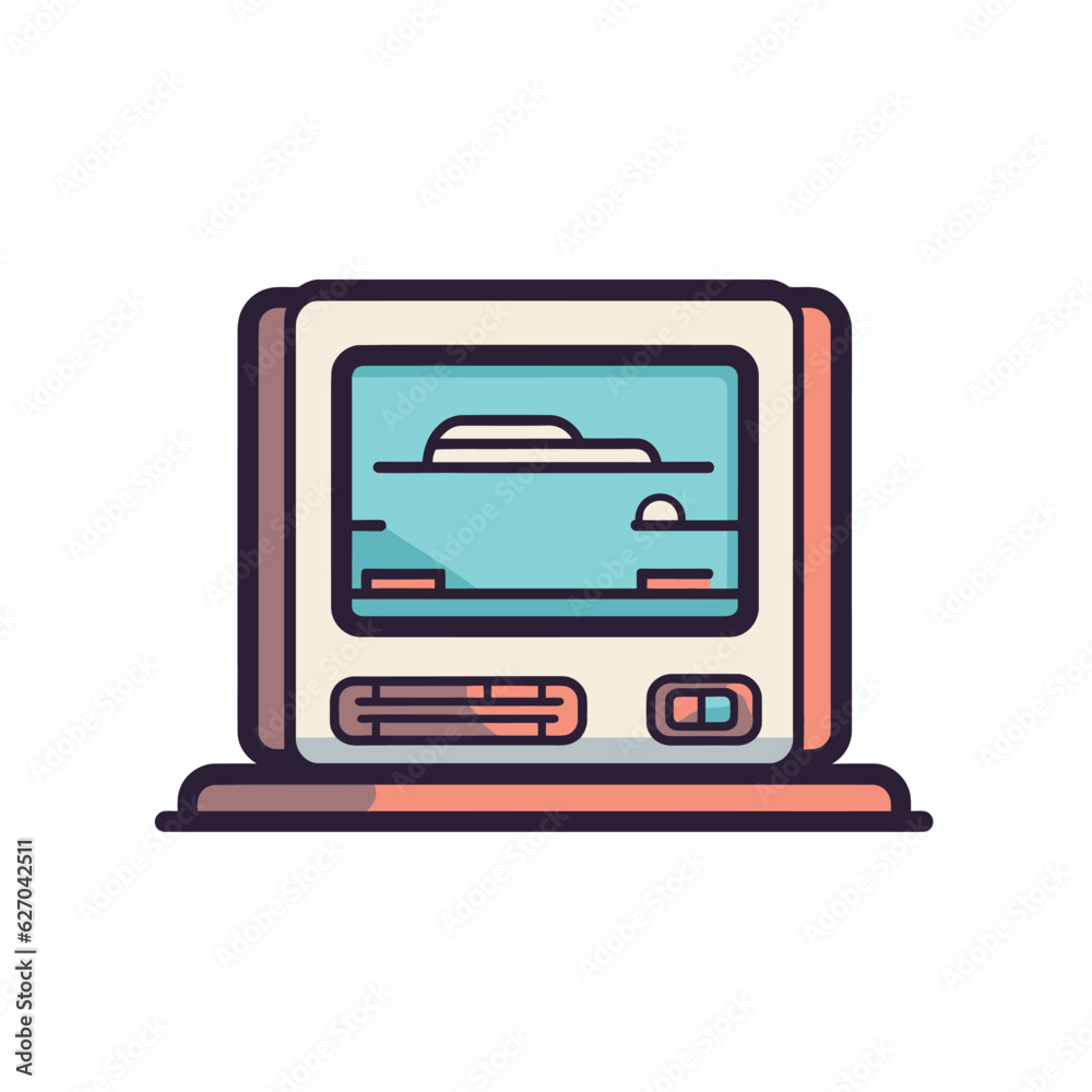 VECTOR ICON OF A COMPUTER LAPTOP FLAT DESIGN VECTOR ICON OF A COMPUTER LAPTOP FLAT DESIGN