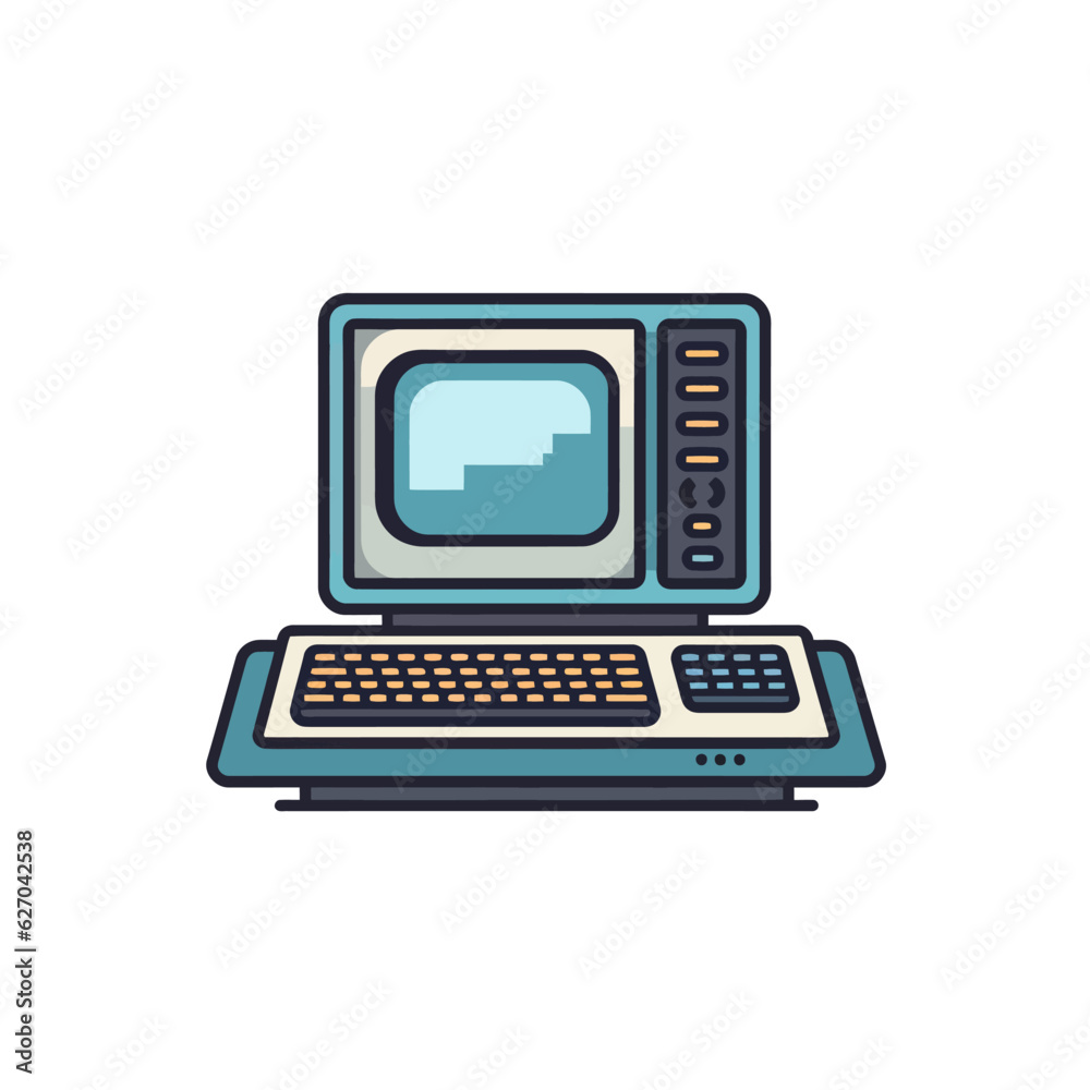 VECTOR ICON OF A COMPUTER LAPTOP FLAT DESIGN VECTOR ICON OF A COMPUTER LAPTOP FLAT DESIGN