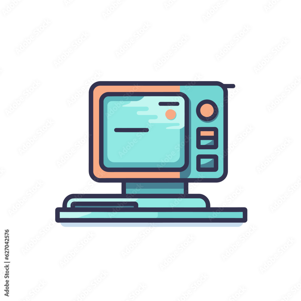 VECTOR ICON OF A COMPUTER LAPTOP FLAT DESIGN VECTOR ICON OF A COMPUTER LAPTOP FLAT DESIGN