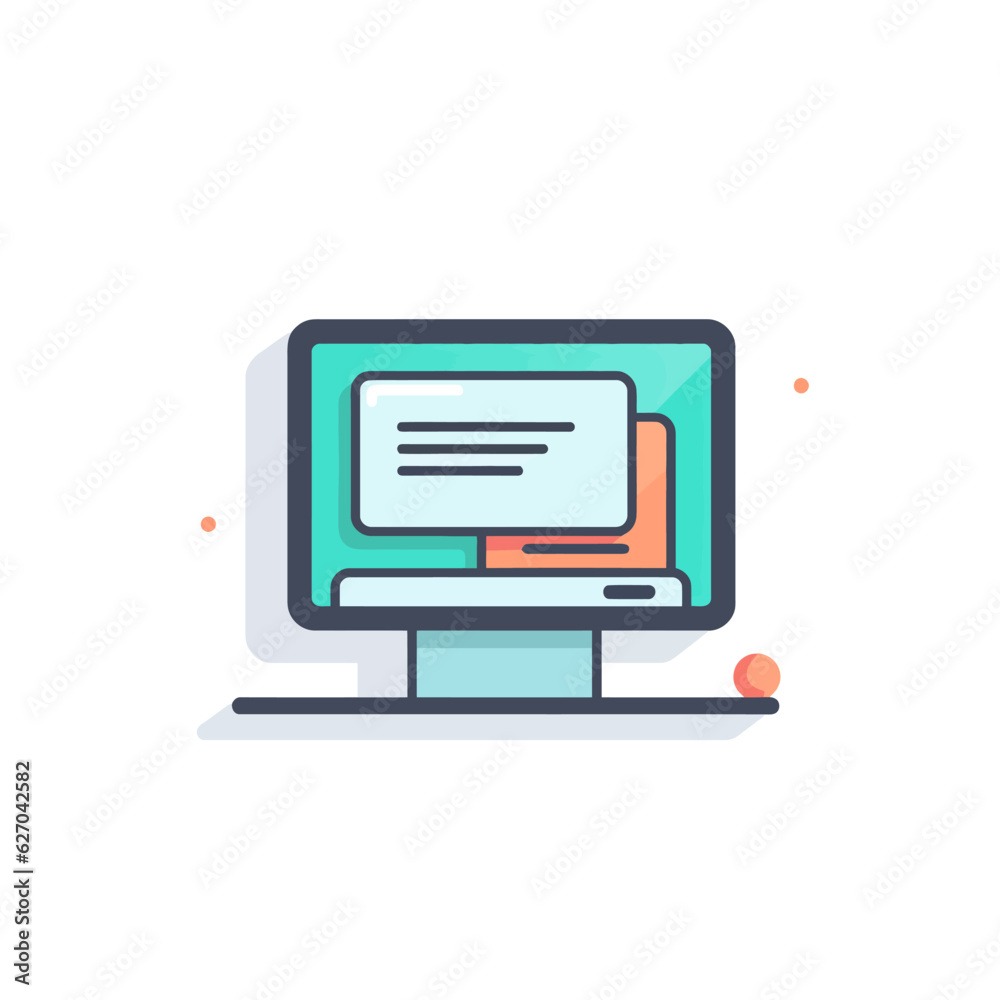 VECTOR ICON OF A COMPUTER LAPTOP FLAT DESIGN VECTOR ICON OF A COMPUTER LAPTOP FLAT DESIGN