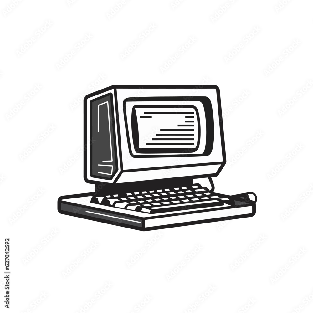 VECTOR ICON OF A COMPUTER LAPTOP FLAT DESIGN VECTOR ICON OF A COMPUTER LAPTOP FLAT DESIGN