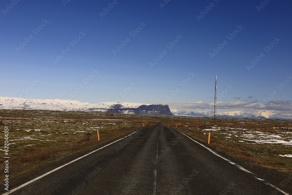 View of Lómagnúpur which is a mountain located in the south of iceland 