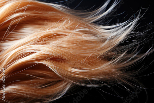Glorious Tresses: Beautiful Hair Amidst the Mystery of a Dark Background. Generative AI