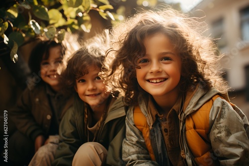 Smiling children, generative AI