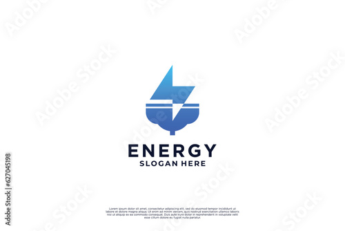 Solar energy logo design with creative concept.
