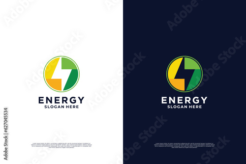Energy logo design. Solar energy logo inspiration.