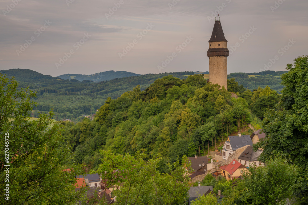 Cloudy morning in Stramberk old historic town in north Moravia