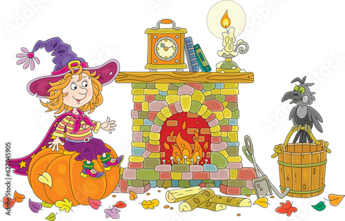 Happy little witch in a big...