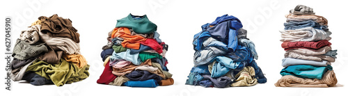 pile of dirty laundry isolated on transparent background