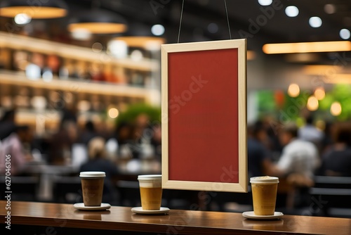 Blank board in a restaurant...