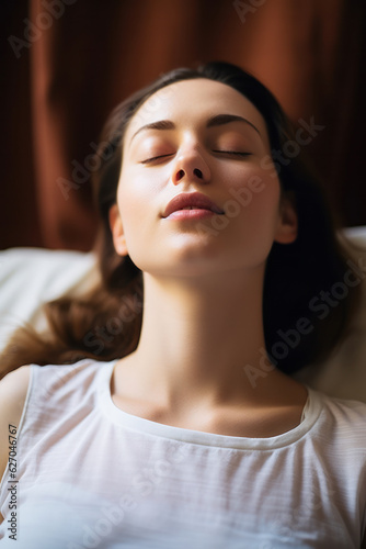 A person practicing progressive muscle relaxation to ease tension. 