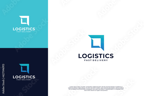 Logistic logo design. Creative delivery logo design.