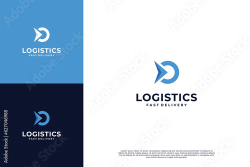 Modern delivery service logo design. Logistic logo innovation.