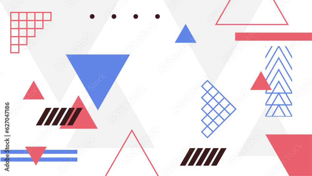 Creative vector frame background with 3d isometric geometric shapes. Vector illustration. Memphis style banner design Creative vector frame background with 3d isometric geometric shapes. Vector illustration. Memphis style banner design