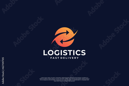 Modern delivery service logo design. Logistic logo innovation.