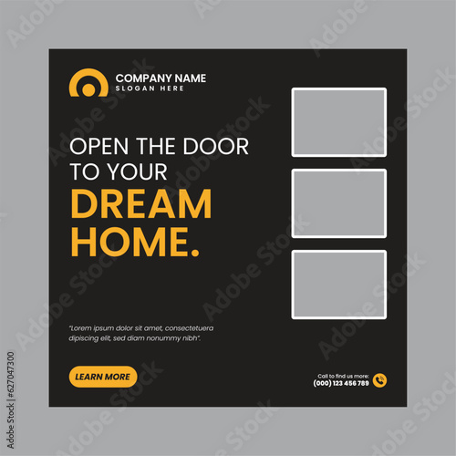 Real Estate Social Media Post Template, property, investment, home, dream, opportunity, market, listings, buyers, sellers, agents, mortgage