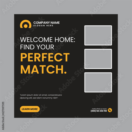 Real Estate Social Media Post Template, property, investment, home, dream, opportunity, market, listings, buyers, sellers, agents, mortgage