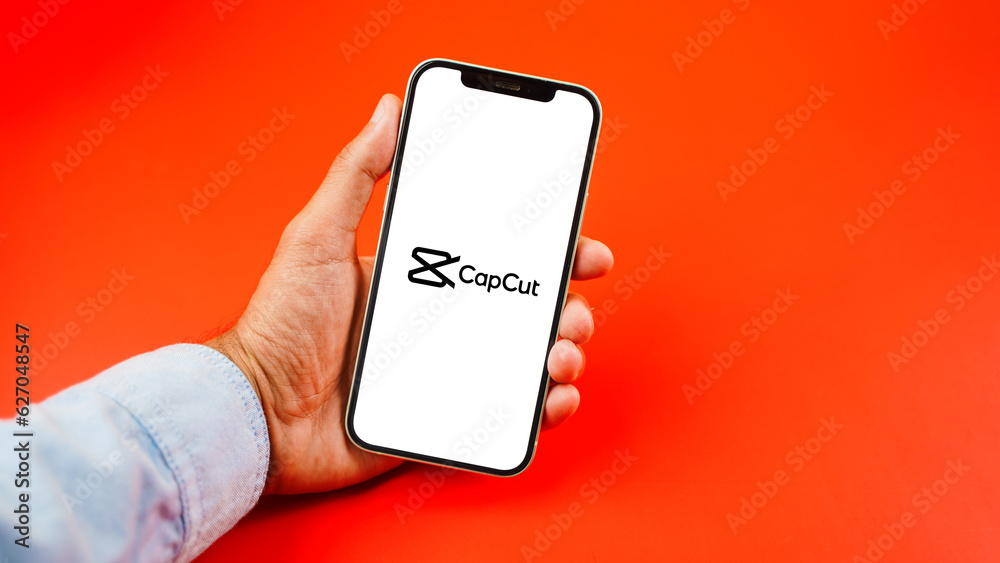 CapCut app on the mobile phone screen, Cap cut is a video editing  application: Kolkata, India - August 03 2023 Stock Photo