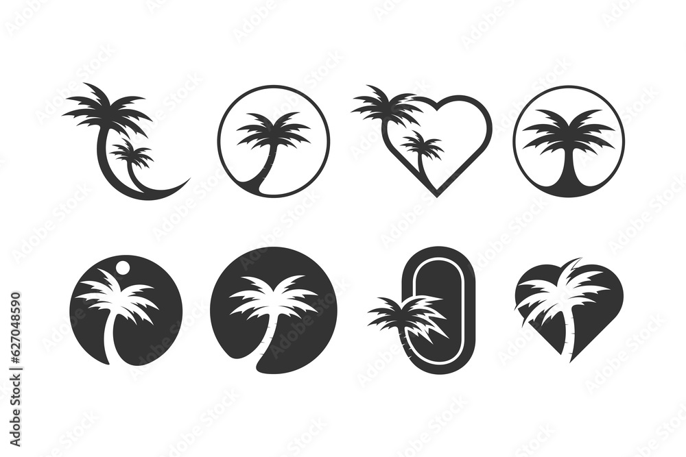 Palm logo design vector collection with unique idea Palm logo design vector collection with unique idea