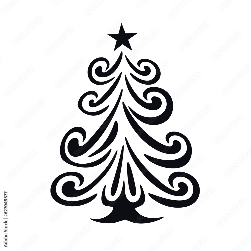 Vector illustration of a Christmas tree concept.