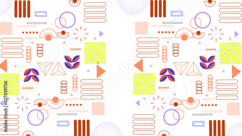 Memphis design, retro elements for web, vintage, advertisement, commercial banner, poster, leaflet, billboard, sale. Collection trendy halftone vector geometric shapes.