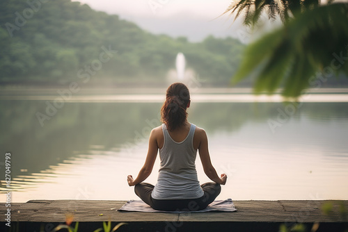 woman practicing yoga