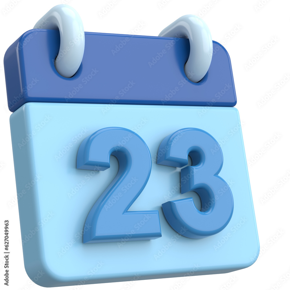 23rd. Twenty-third day of month. Calendar. 3D illustration. 23rd. Twenty-third day of month. Calendar. 3D illustration.