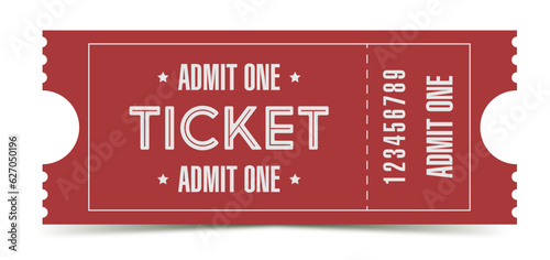 Vector ticket on a white background. Flat design.