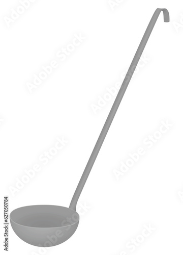 Metal cooking ladle. vector illustration