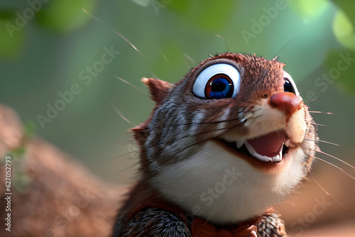 happy cute squirrel Generative ai