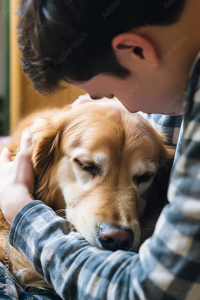 person seeking comfort with pets person seeking comfort with pets