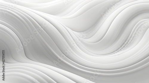 Abstract background of white cream, milk, marshmallow or yogurt surface. Wavy liquid flow texture. Fluid art. Illustration for banner, poster, cover, brochure or presentation.