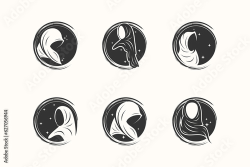 Beauty hijab logo design vector collection with unique element idea