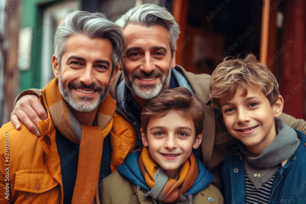 A family photo of two happy dads and their kids, gay, lgbt ai generative_
A family photo of two happy dads and their kids, gay, lgbt ai generative_