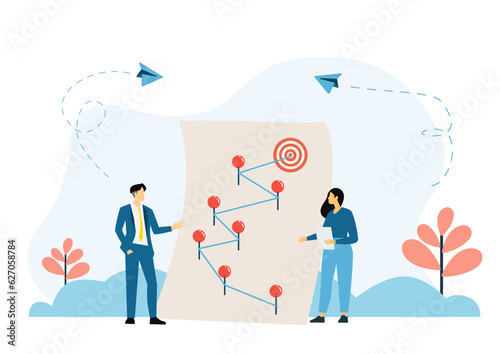 Business motivation. Finance target. Solution searching. Goals and objectives, business grow, business plan, goal setting concept. 